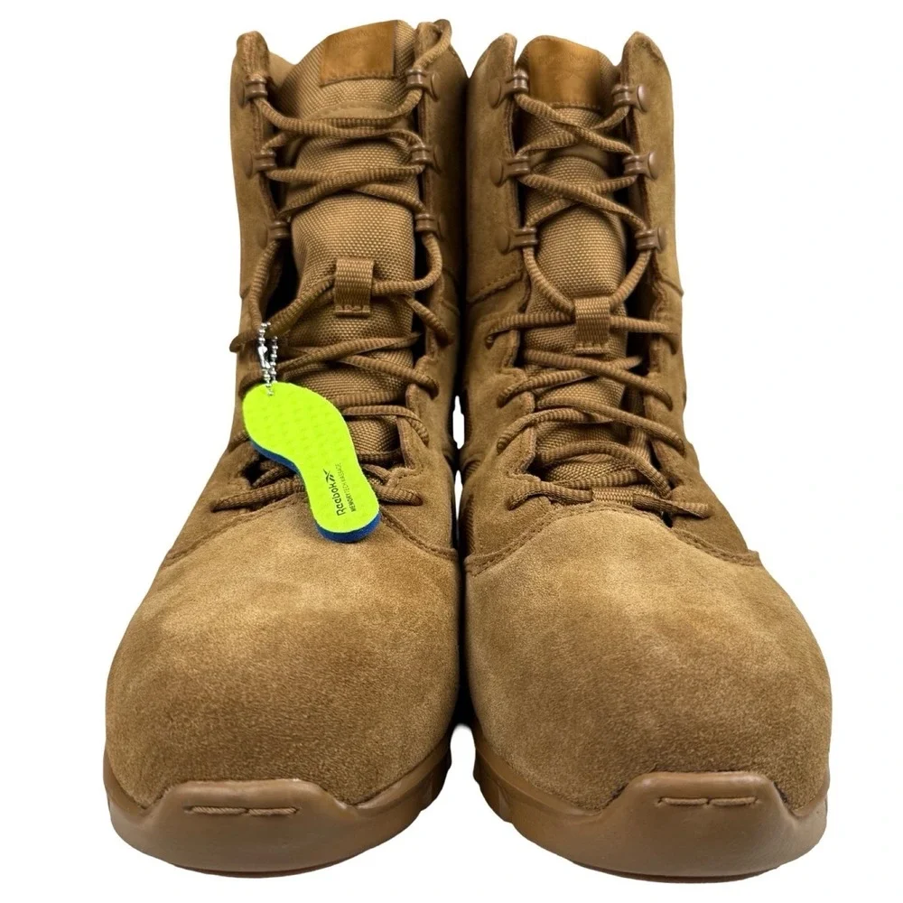 Reebok Work RB8809 Sublite Tactical Boots Coyote Brown Side Zip‎ 11W EH SR NIB